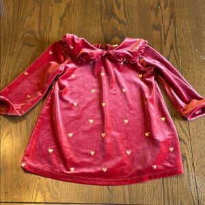 H&M Red Velvet Kids Dress with Gold Hearts